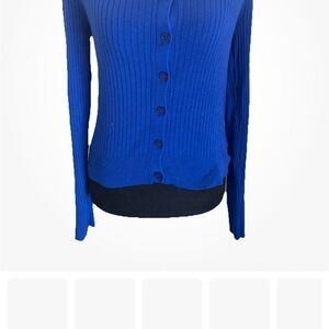 Express Vibrant Blue Button-Up Cardigan